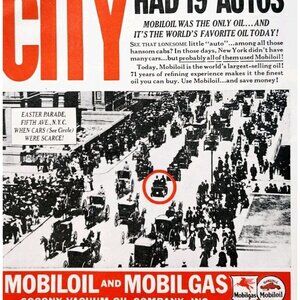 1937 Mobil Gas And Oil Socony Easter Parade NYC Advertisement Mobilgas DWQQ5